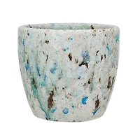 Hello Honey® 7.5" Blue Crackle Glaze Terra Cotta Planter