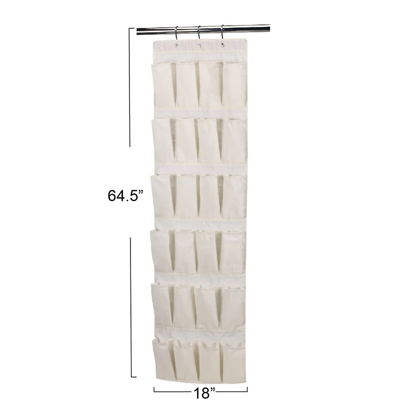 Household Essentials 24-Pocket Over the Door Shoe Organizer