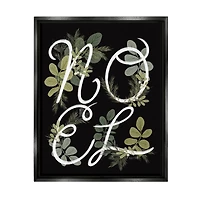 Stupell Industries Noel Intertwined Botanical Leaves Framed Floater Canvas Wall Art