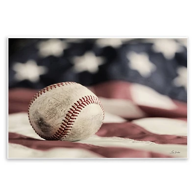Stupell Industries Baseball & American Flag Wall Plaque Art