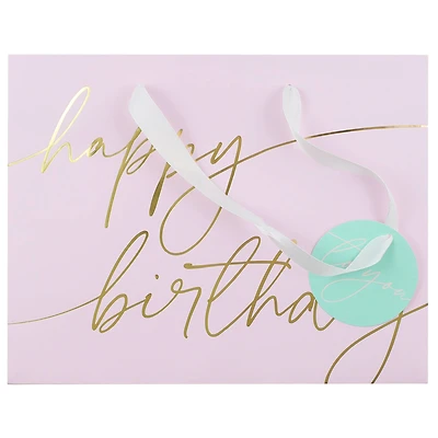 7.75" Pink Happy Birthday Gift Bag by Celebrate It™
