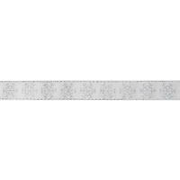 7/8" x 30ft. Silver Glitter Snowflake White Satin Ribbon by Celebrate It®
