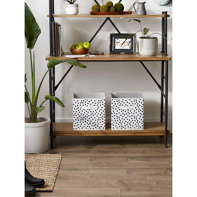 DII® 11" Black & White Dots Storage Cube, 2ct.