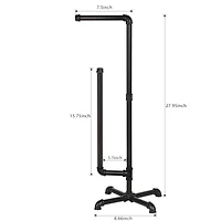 Black Freestanding Toilet Paper Cast Iron Pipe Stand