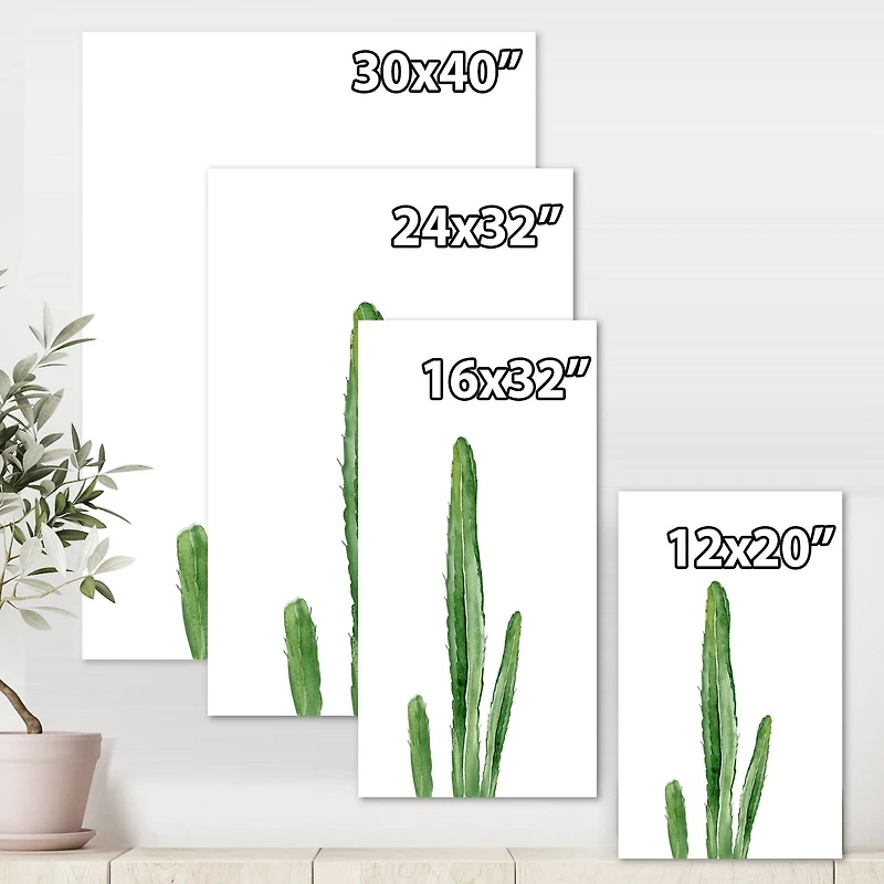 Designart - Green Cactus South Western Plant Botanical Detail