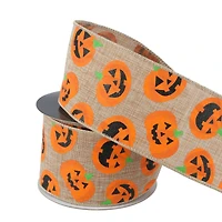 2.5" x 20ft. Pumpkin Wired Faux Burlap Ribbon by Celebrate It® Halloween