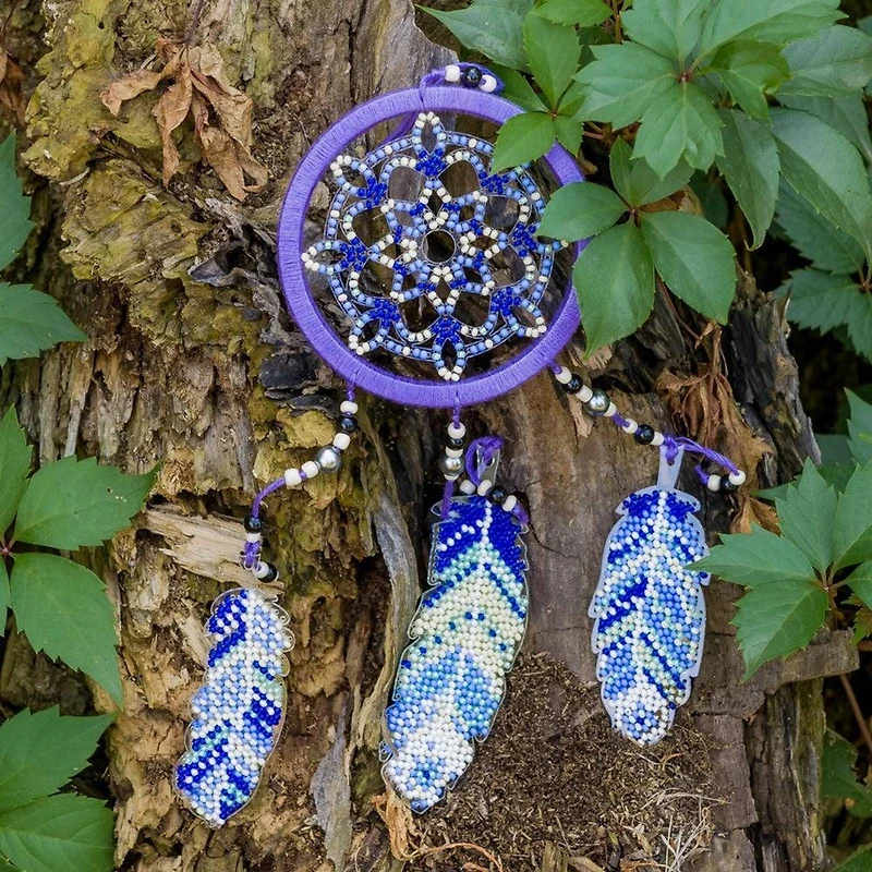 Wonderland Crafts Purple Dream Catcher Bead Embroidery on Plastic Kit