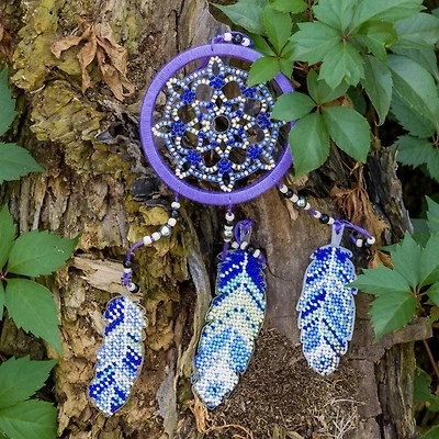 Wonderland Crafts Purple Dream Catcher Bead Embroidery on Plastic Kit