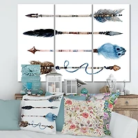 Designart - Ethnic Feathers and Flowers On Native Arrows IV