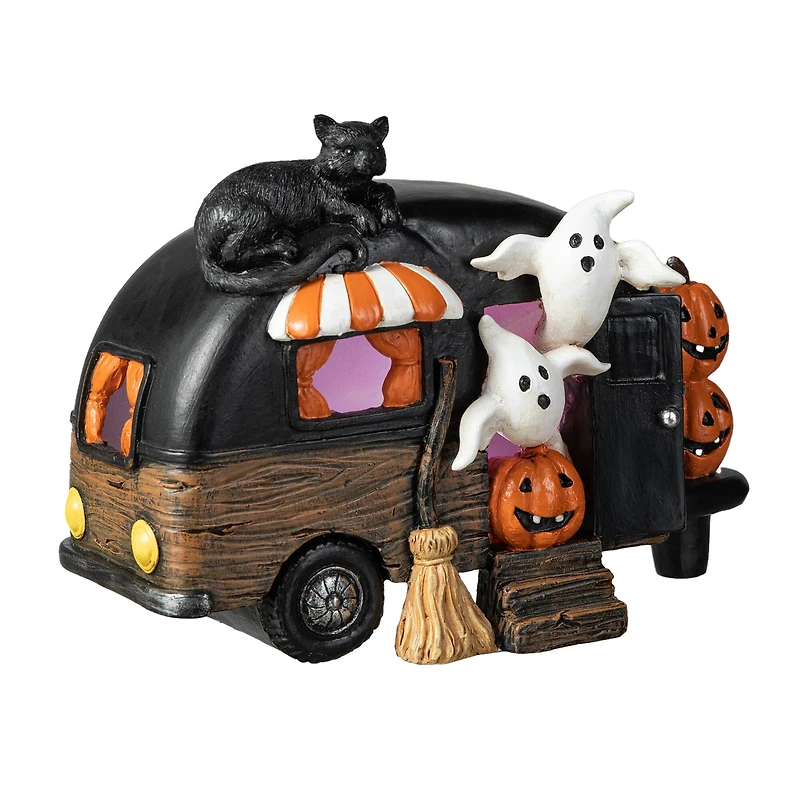 Glitzhome® 9.25" Halloween Lighted Camper Table Décor
