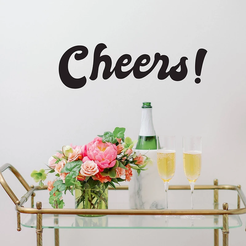 Leisure Arts® Vinyl Cheers Black Wall Decal