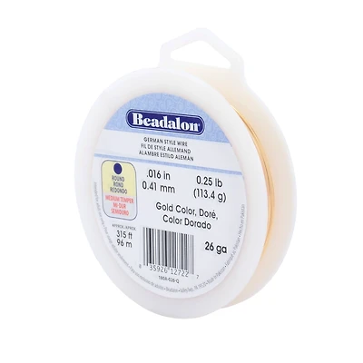Beadalon® 26 Gauge Gold Round German Style Wire