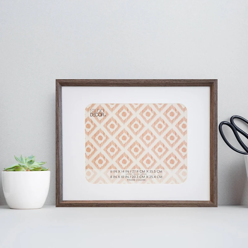 Neutral Basic Dark Brown Frame with Mat by Studio Décor