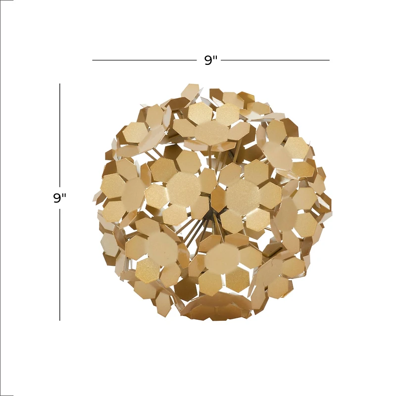 9" Gold Metal Contemporary Geometric Sculpture