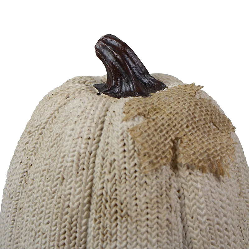 6.25" White Pumpkin Autumn Harvest Thanksgiving Tabletop Decoration