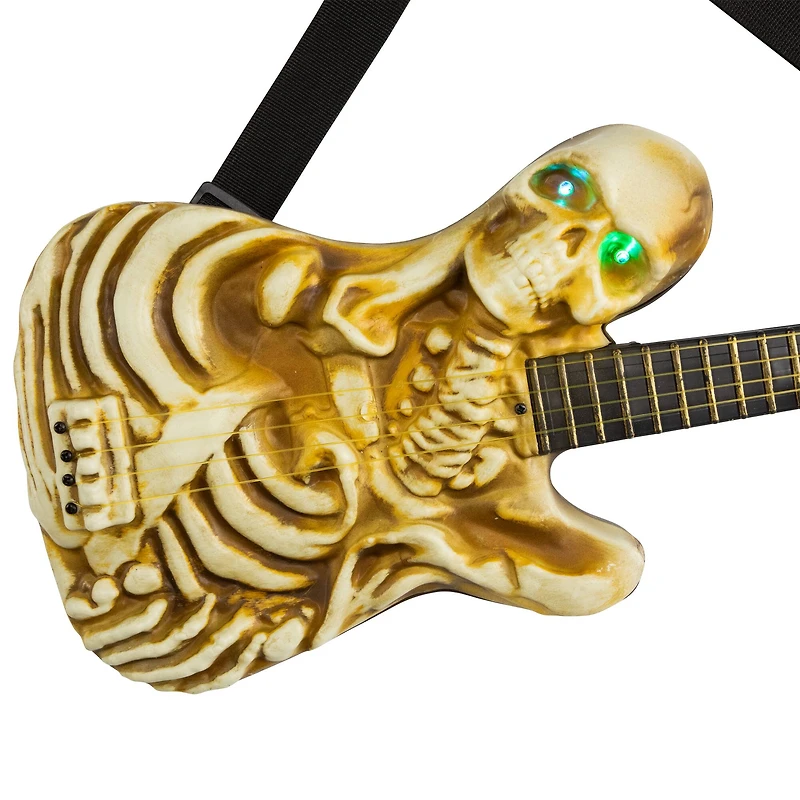 Lighted Rockin' Skeleton Guitar with Sound Halloween Decoration - 22.75"