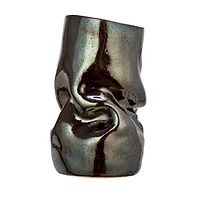 Hello Honey® 5.5" Iridescent Dark Brown Organic Shaped Stoneware Vase