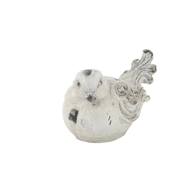 Tan Stone Country Garden Bird Sculpture Set