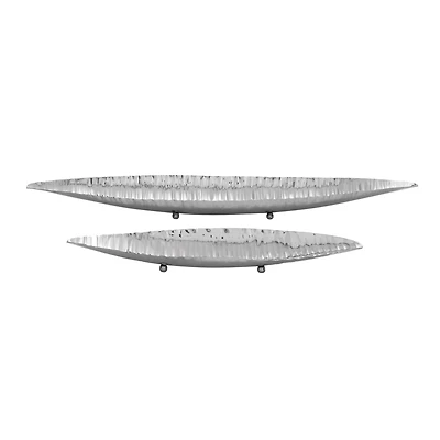 Silver Stainless Steel Modern Decorative Flat Bowl Set