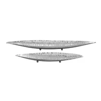 Silver Stainless Steel Modern Decorative Flat Bowl Set