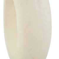 12" Beige Paper Mache Abstract Rounded Vase with Double Openings