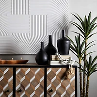 The Novogratz Black Glass Vase Set of 3 14", 13", 12"