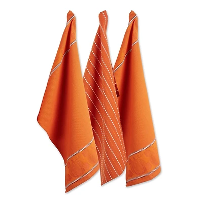DII® Burnt Orange Harvest Embellished Dish Towels, 3ct.