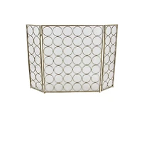 Brass Metal Modern Fireplace Screen, 32" x 47" x 1"