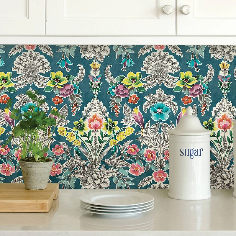 NuWallpaper Summer Love Teal Peel & Stick Wallpaper