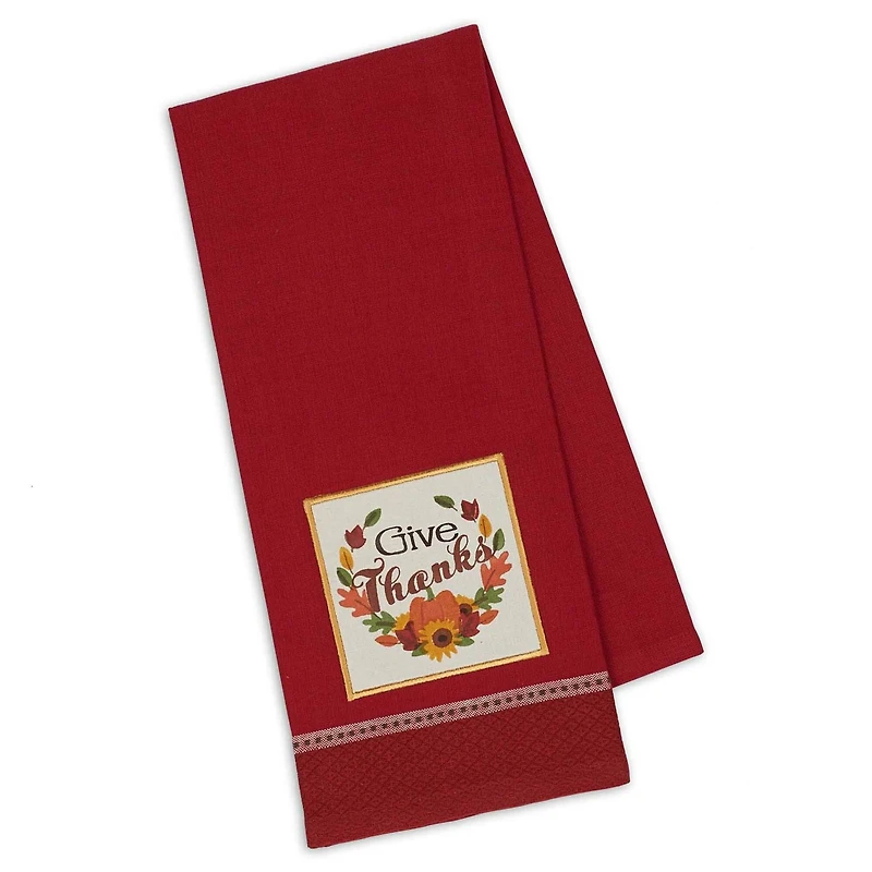 DII® Assorted Country Pumpkin Embroidered Dishtowel Set