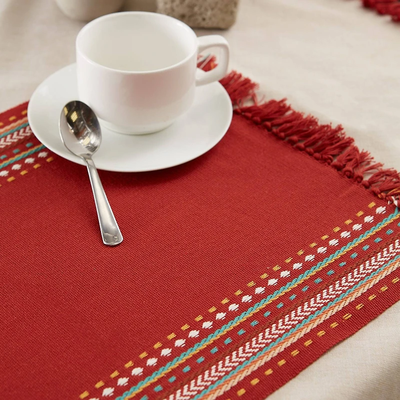 DII® Red Chipotle Hacienda Stripe Kitchen Textiles Set, 6ct.