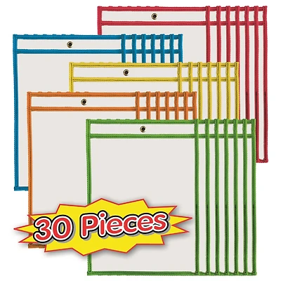 Charles Leonard Dry Erase Pockets, 30ct.
