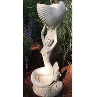 Santa's Workshop Antique White 23.5" Cold Cast Mermaid with Shell