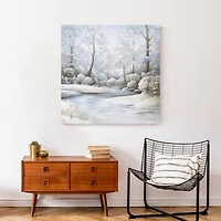 Winter Creek Landscape 30" x 30" Canvas Wall Art