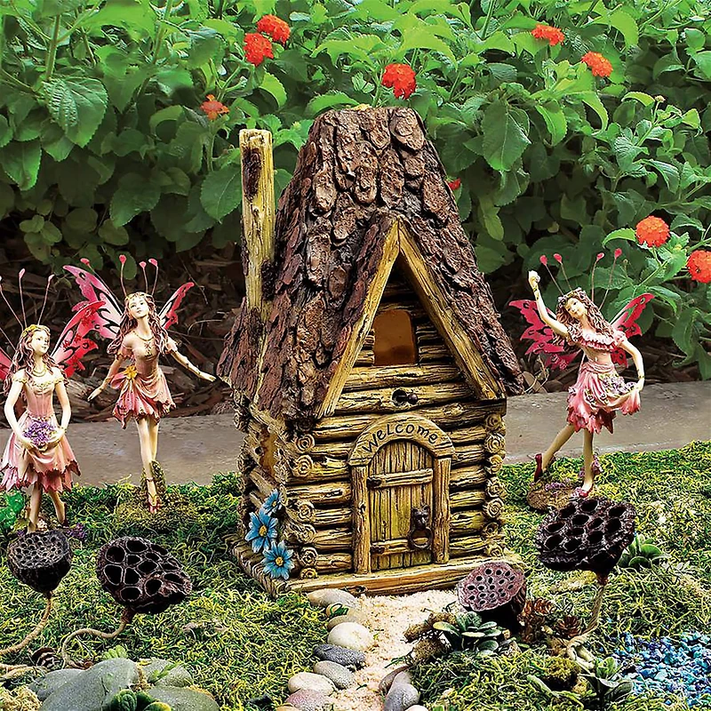 Design Toscano 13.5" Woodland Fairy Garden House Statue