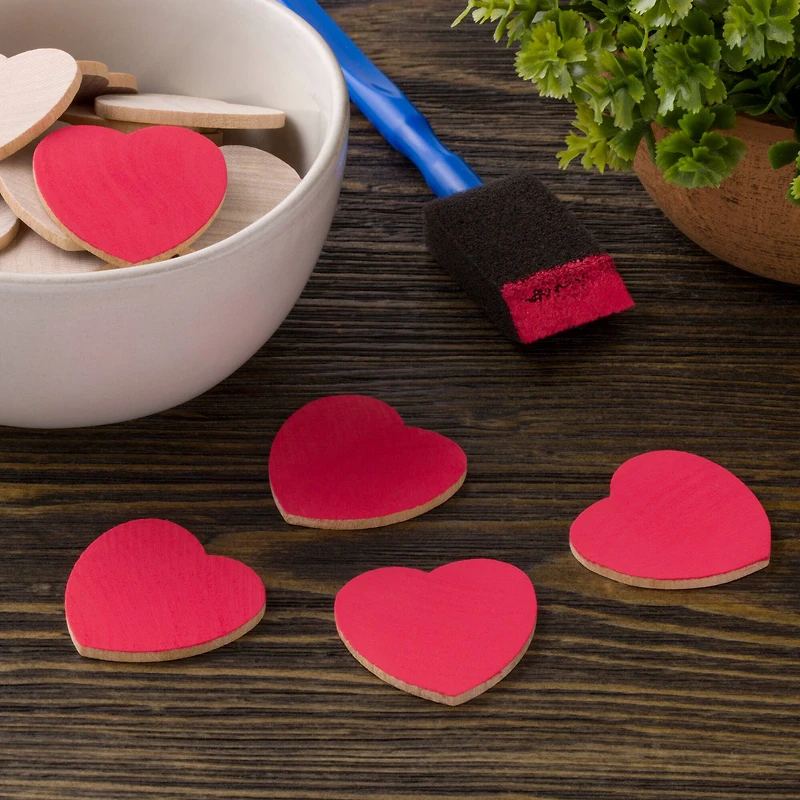 6 Packs: 21 ct. (126 total) 1.5" Birchwood Hearts by Make Market®