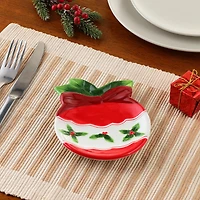 6" Ornament & Tree Ceramic Trinket Tray Set