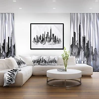 Designart - Chicago Black Silhouette