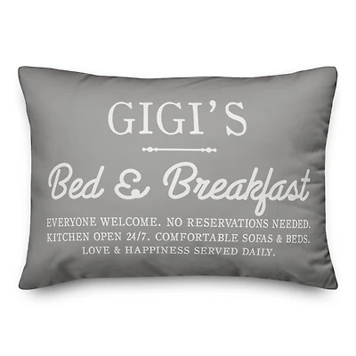 Gigi's Bed & Breakfast Throw Pillow
