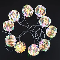 10ct. Warm White LED Iridescent Faceted Ball String Lights by Ashland®