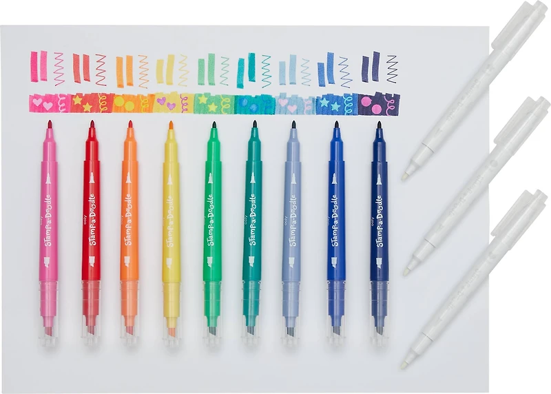 OOLY Stamp-A-Doodle Double-Ended Markers, 12ct.