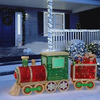68" Pre-Lit Outdoor Wire Frame Train