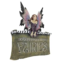 Design Toscano Hand-Painted Collectible Edgy Fairy Garden Wall Plaque