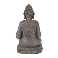 Dark Brown Traditional Buddha Garden Sculpture, 19" x 15" x 36"