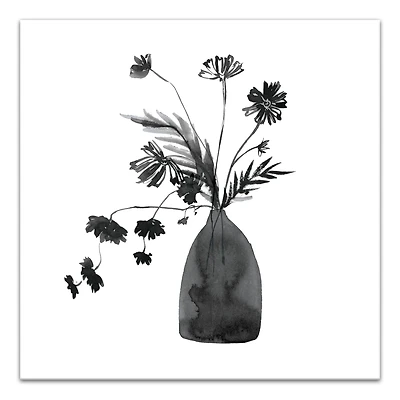 Monochromatic Floral III 30" x 30" Canvas Wall Art