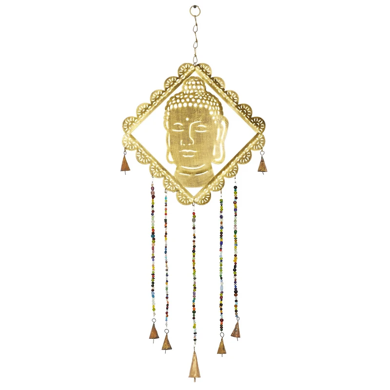 30" Gold Metal Buddha Eclectic Windchime