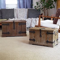 Household Essentials Hinge Decorative Trunk (Set of 2)