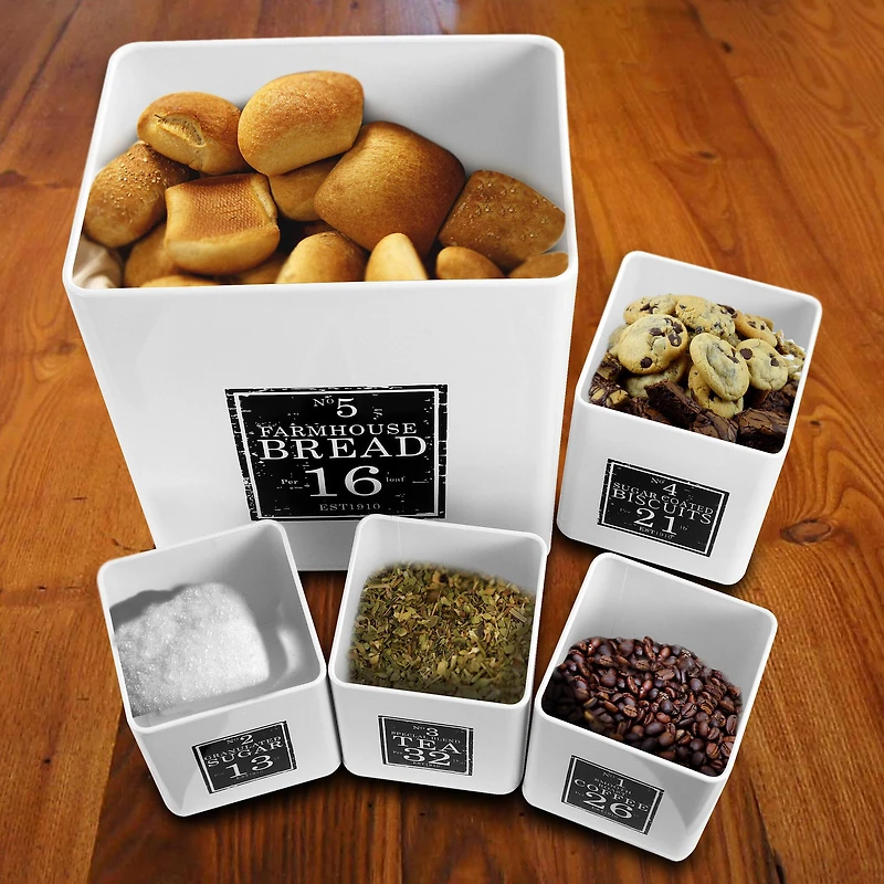 MegaChef Kitchen Food Storage & Organization & 5-Piece Canister Set