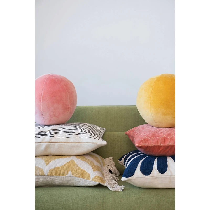 Hello Honey® Pink Cotton Velvet Orb Pillow