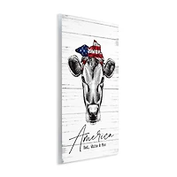 Stupell Industries Americana Cow Red White and Moo Country Farm Quote Wall Plaque Art